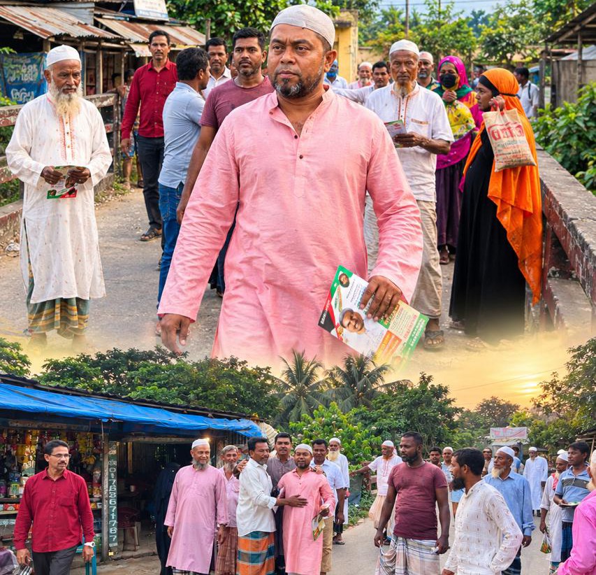 চাটখিল মোহাম্মদপুরে চেয়ারম্যান প্রার্থী সাবেক ছাত্রনেতা আব্দুল মান্নানের গণসংযোগ